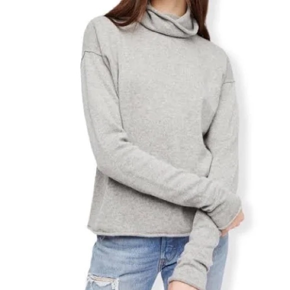 Free people burnt orange cashmere mock beach sweater - Picture 4 of 8